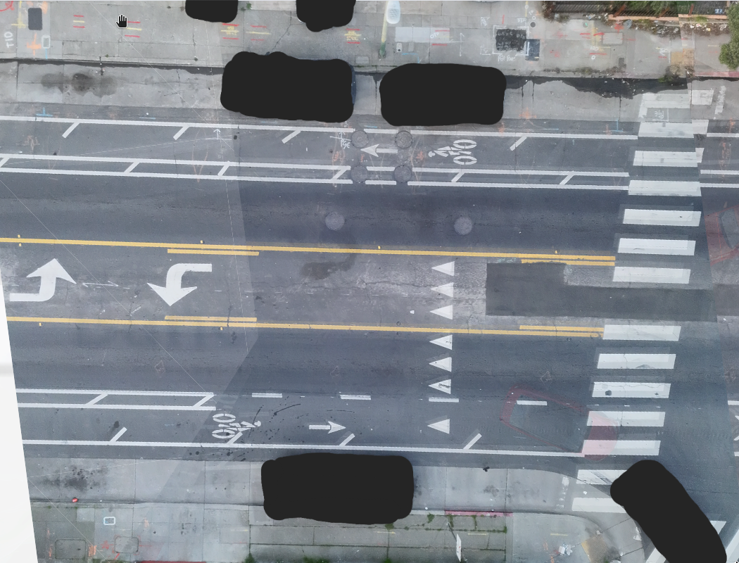 Aerial photo showing clean street with no dumping present